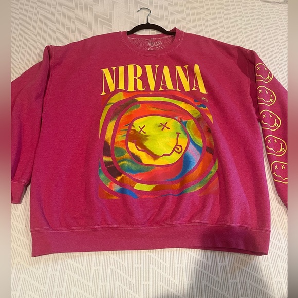 Urban Outfitters Tops Urban Outfitters Pink Nirvana Sweatshirt